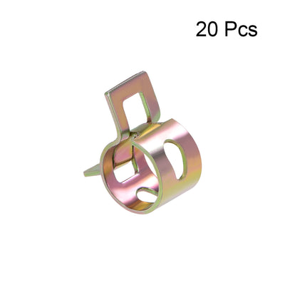 Harfington Steel Band Clamp 9mm for Fuel Line Silicone Hose Tube Spring Clips Clamp Color-zinc Manganese Steel 20Pcs
