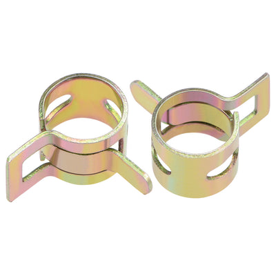 Harfington Steel Band Clamp 9mm for Fuel Line Silicone Hose Tube Spring Clips Clamp Color-zinc Manganese Steel 20Pcs
