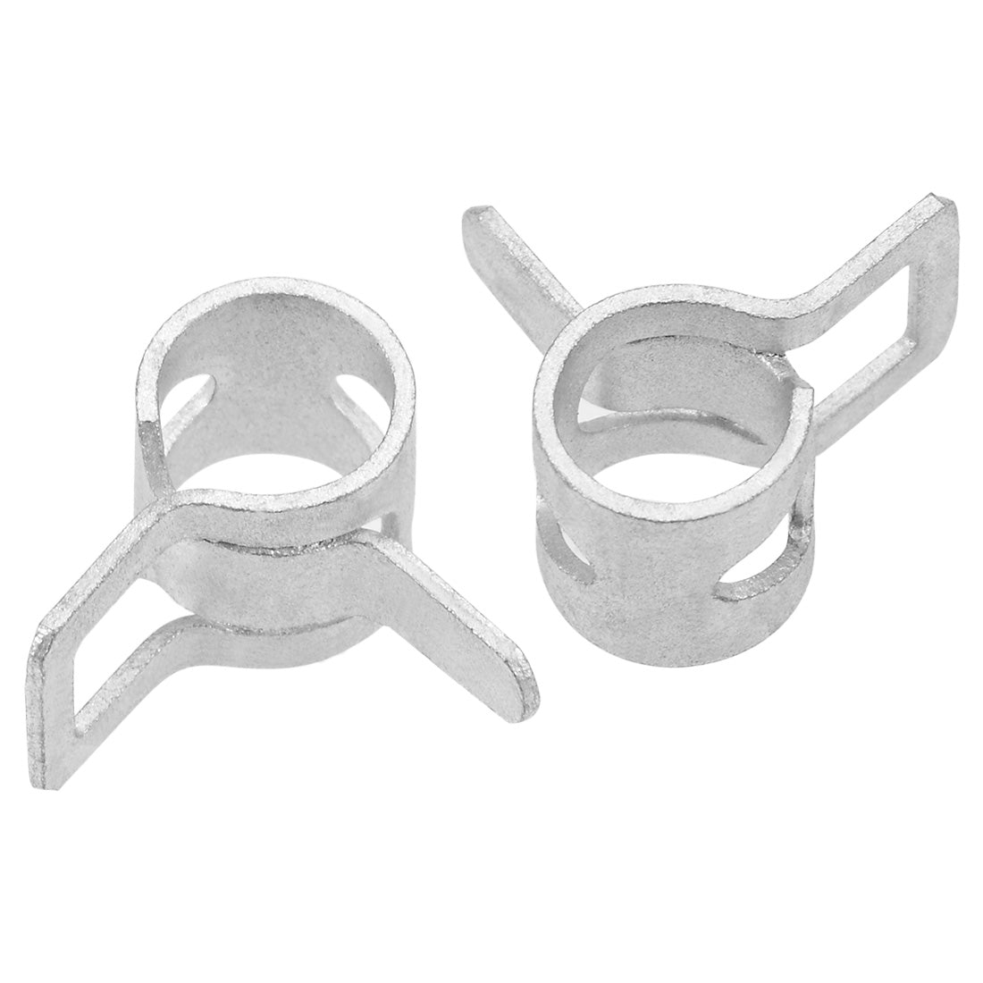 Harfington Steel Band Clamp 7mm for Fuel Line Silicone Hose Tube Spring Clips Clamp Silver Manganese Steel 100Pcs