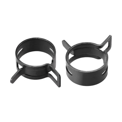 Harfington Steel Band Clamp 23mm for Fuel Line Silicone Hose Tube Spring Clips Clamp Black Manganese Steel 20Pcs