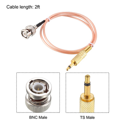 Harfington BNC Male to 3.5mm (1/8") Male Coaxial Power Audio Cable Jumper Cable