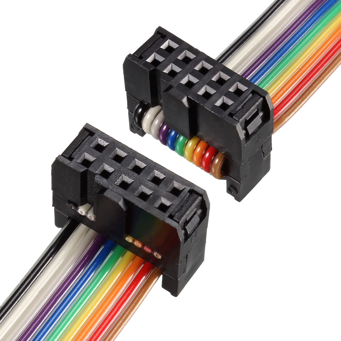 uxcell Uxcell IDC Rainbow Wire Flat Ribbon Cable 10P A-type FC/FC Connector 2.54mm Pitch 1m/39.3inch Length