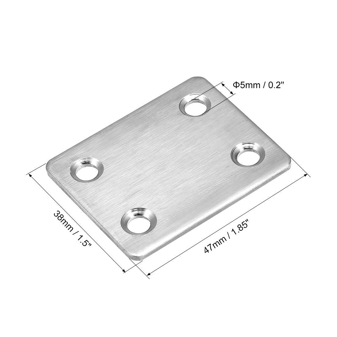 uxcell Uxcell Repair Plate, 47mm x 38mm, Flat Fixing Mending Bracket Connector, 12 Pcs