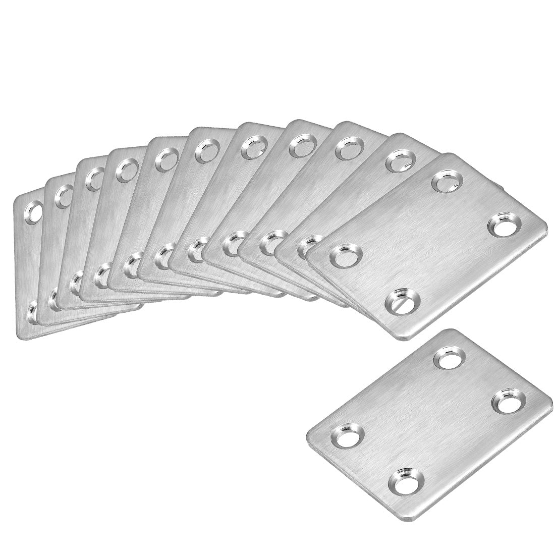 uxcell Uxcell Repair Plate, 47mm x 38mm, Flat Fixing Mending Bracket Connector, 12 Pcs