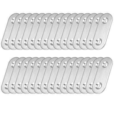 uxcell Uxcell Repair Plate, 40mm x 16mm, Flat Fixing Mending Bracket Connector with Screws, 30 Pcs