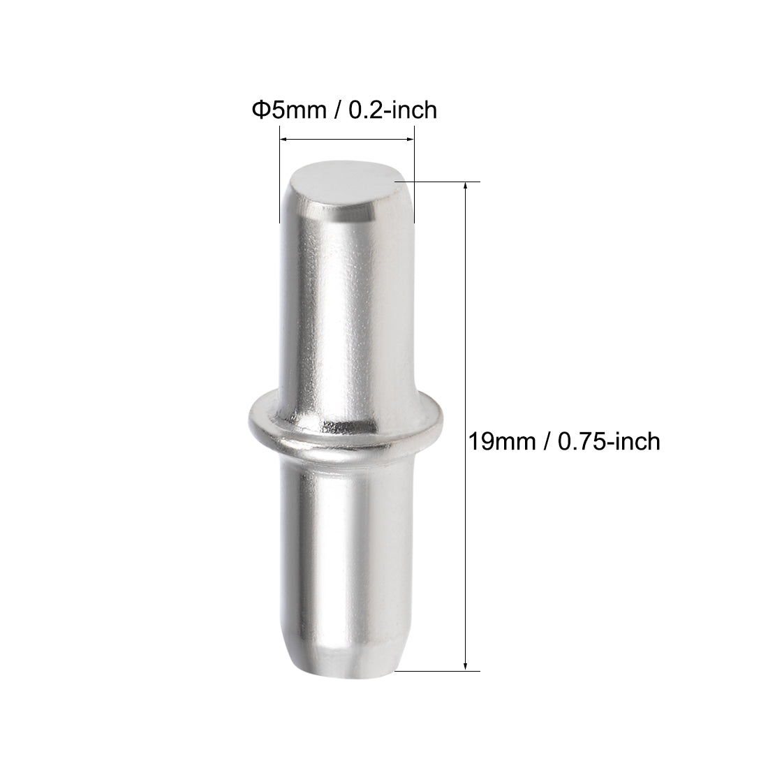 uxcell Uxcell Shelf Bracket Peg 5x19mm Nickel Plated Holder Support Pins for Cabinet 20 Pcs