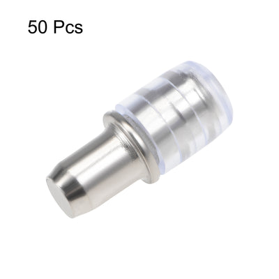 Harfington Uxcell Shelf Bracket Peg 5x16mm Nickel Plated Holder Support with Rubber Sleeves 50 Pcs