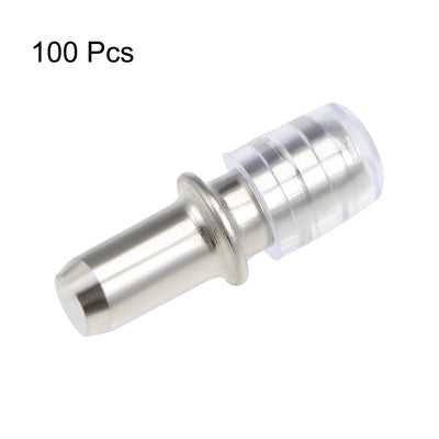 Harfington Uxcell Shelf Bracket Peg 5x19mm Nickel Plated Holder Support Rubber Sleeves 100 Pcs