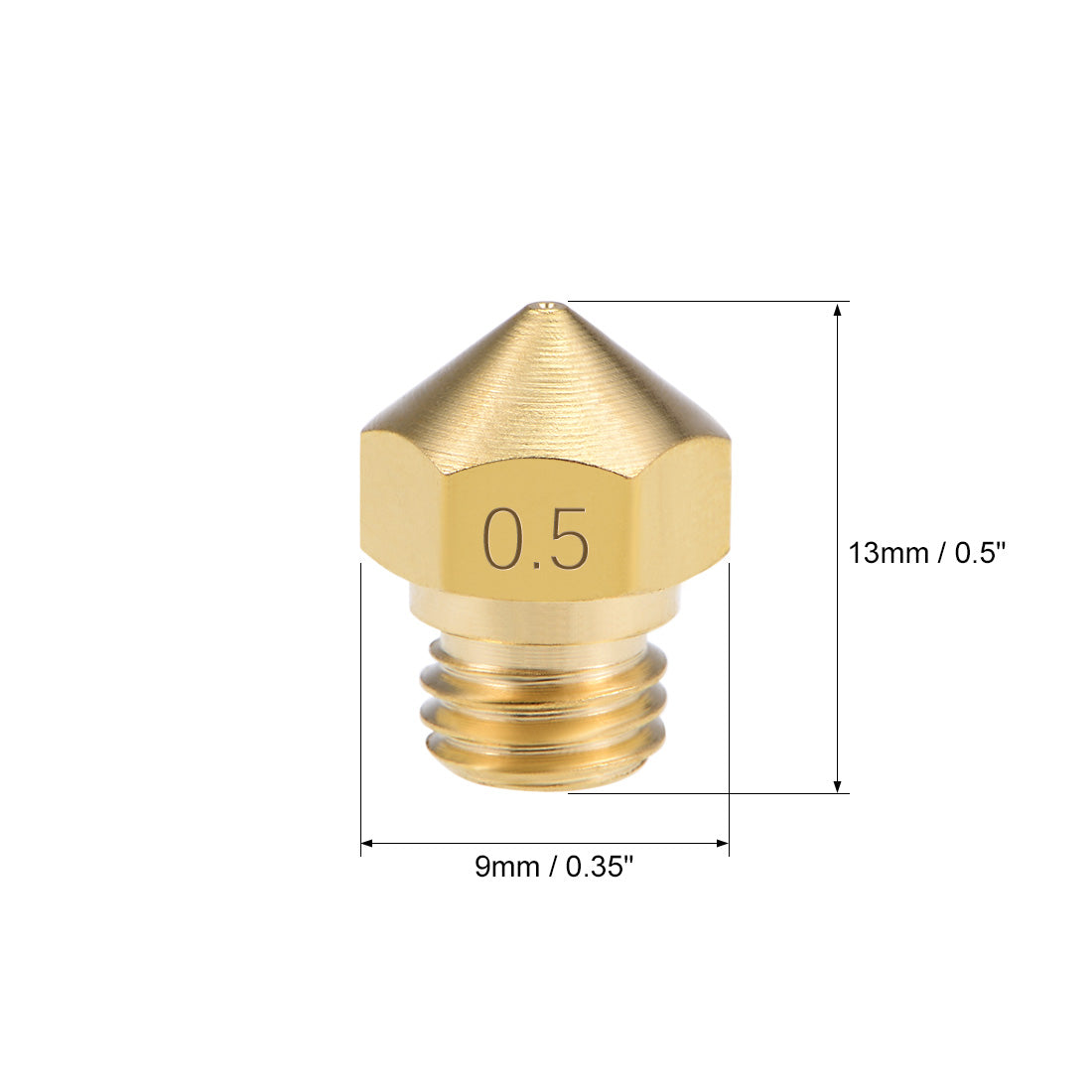Harfington 0.5mm 3D Printer Nozzle Head M7 for MK10 1.75mm Extruder Print, Brass 4pcs