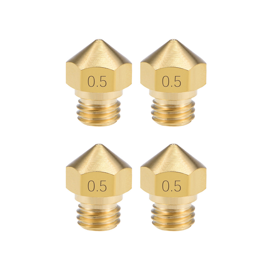 Harfington 0.5mm 3D Printer Nozzle Head M7 for MK10 1.75mm Extruder Print, Brass 4pcs