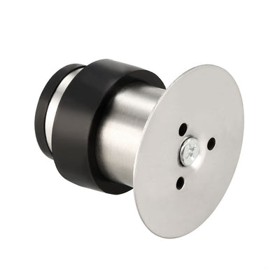 Harfington Uxcell Stainless Steel Door Stopper Cylindrical Floor Mount Brushed, Double-Sided Adhesive Sheets No Need to Drill 50mm Height 2Pcs