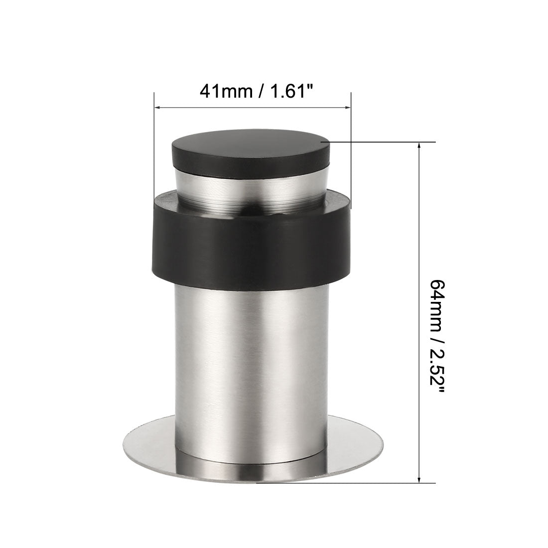 Harfington Stainless Steel Door Stopper Cylindrical Floor Mount Brushed, Double-Sided Adhesive Sheets No Need to Drill, 64mm Height