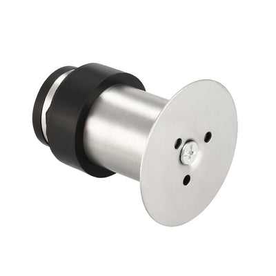 Harfington Uxcell Stainless Steel Door Stopper Cylindrical Floor Mount Brushed, Double-Sided Adhesive Sheets No Need to Drill 64mm Height 2Pcs