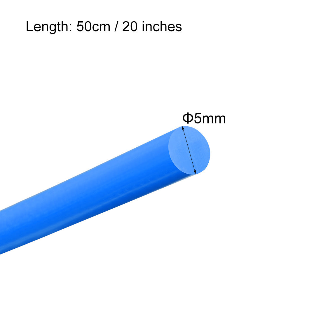 uxcell Uxcell Plastic Round Rod,5mm Dia 50cm Blue Engineering Plastic Round Bar 2pcs