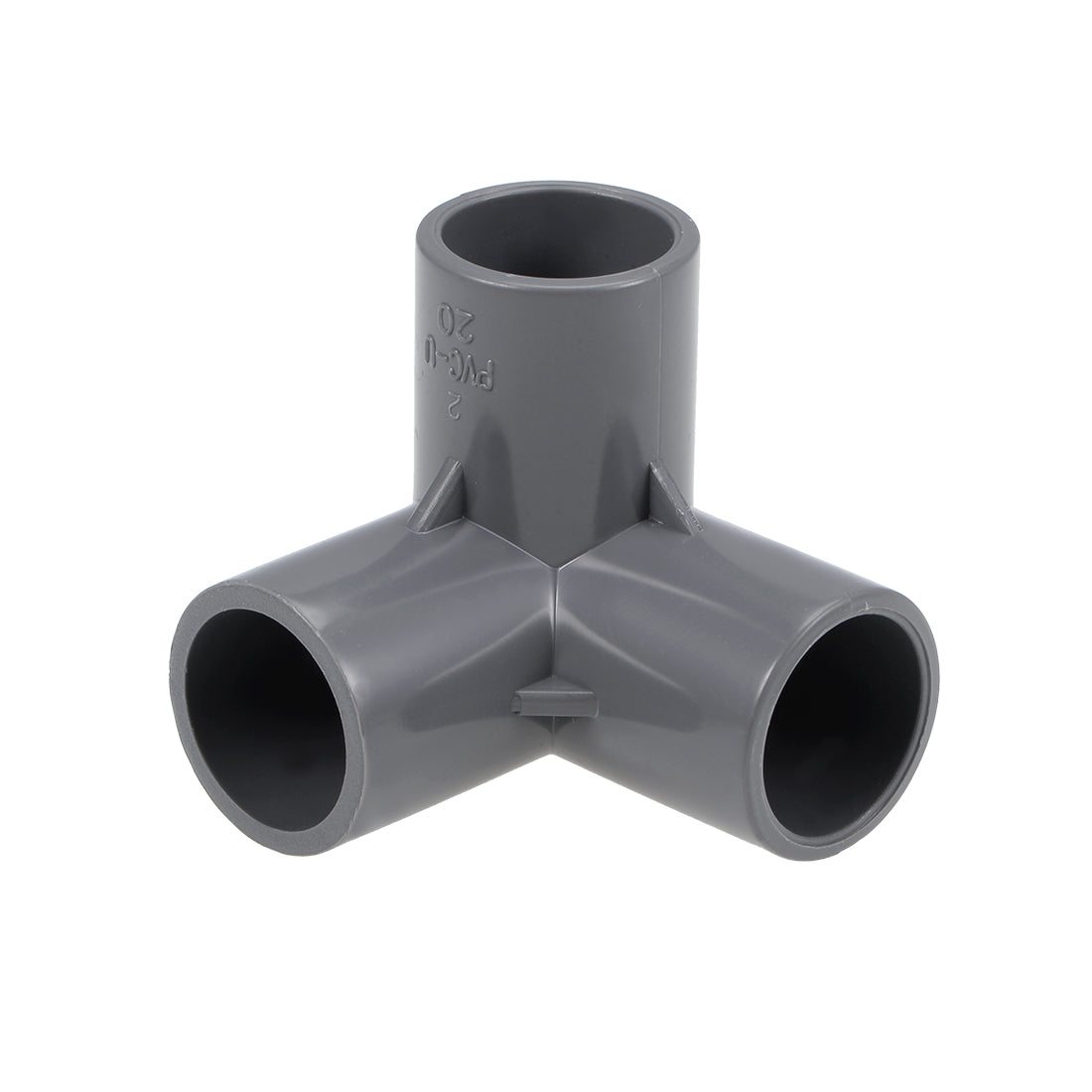 uxcell Uxcell 3-Way Elbow PVC Fitting, 20mm Socket, Tee Corner Fittings Gray 10Pcs