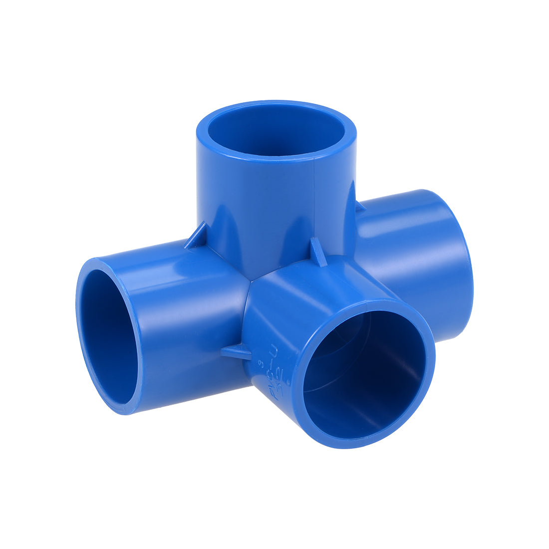 uxcell Uxcell 4 Way 32mm Tee PVC Fitting Elbow - PVC Furniture - PVC Elbow Fittings Blue 2Pcs
