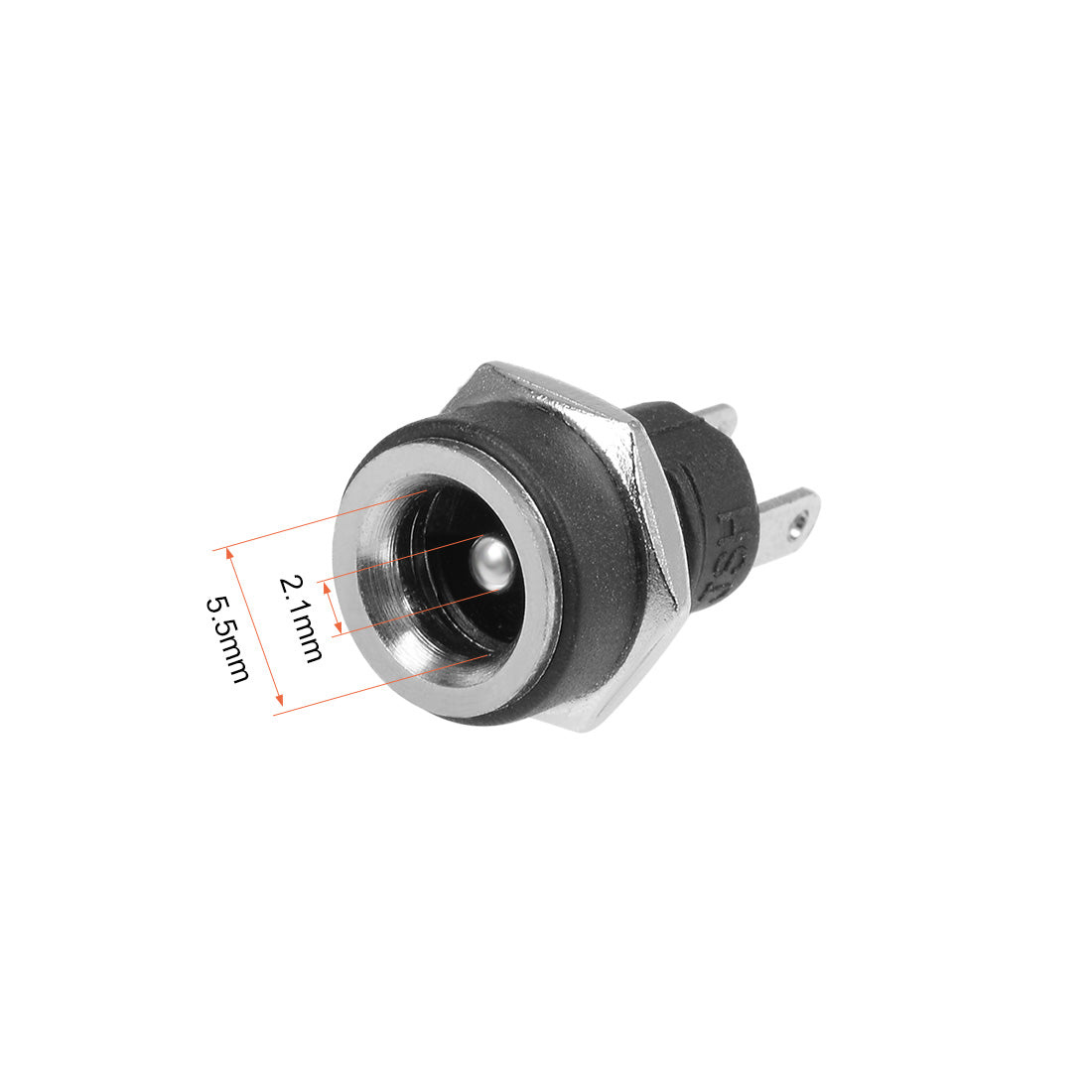 uxcell Uxcell 2.1mmx5.5mm DC Power Jack Female DC 30V Panel Mount Connector Socket 5pcs