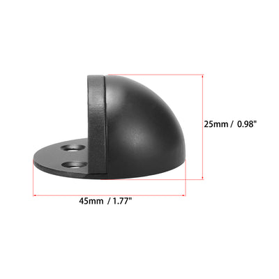 Harfington Uxcell Door Stopper, 201 Stainless Steel Brushed Door Stop, Floor Screw Mount Door Holder Doorstop for Hotel Home Office, Black
