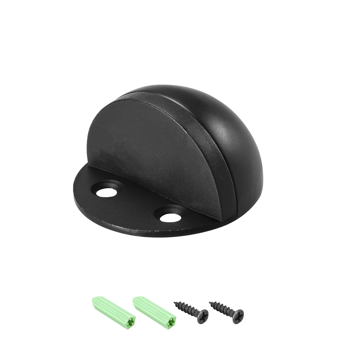 uxcell Uxcell Door Stopper, 201 Stainless Steel Brushed Door Stop, Floor Screw Mount Door Holder Doorstop for Hotel Home Office, Black