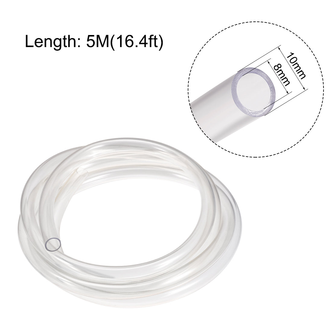 uxcell Uxcell PVC Vinyl Tubing Plastic Flexible Water Pipe