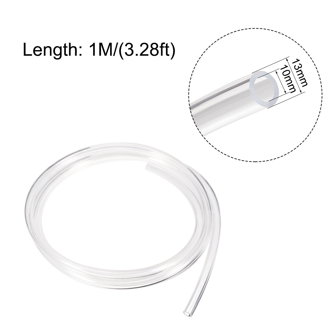 uxcell Uxcell PVC Vinyl Tubing Plastic Water Pipes