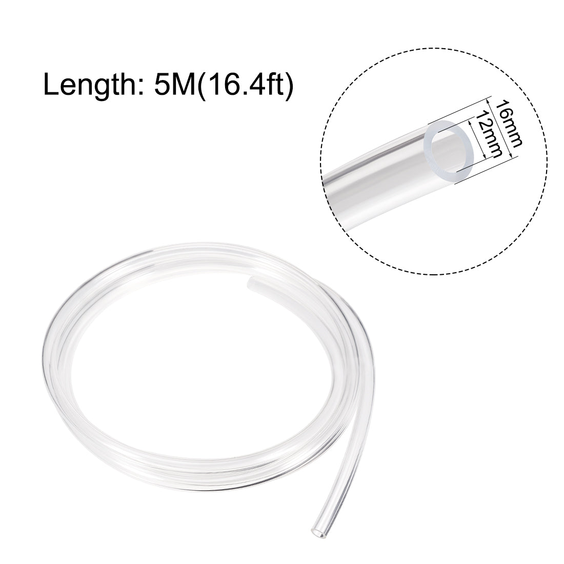 uxcell Uxcell PVC Vinyl Tubing Plastic Flexible Water Pipe