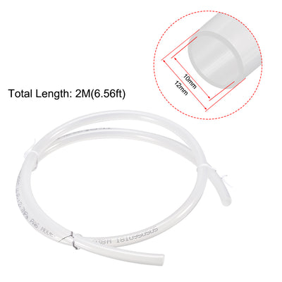 Harfington Uxcell Nylon Tubing,10mm ID x 12mm OD,6.56Ft Length,Fuel Line Plastic Tubing,Pneumatic Hose Tube,for Air Brake System Or Fluid Transfer,Translucent