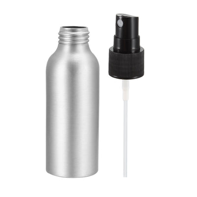 Harfington Uxcell 6pcs 3oz/100ml Aluminium Spray Bottle with Black Fine Mist Sprayer, Empty Refillable Container Travel Bottle