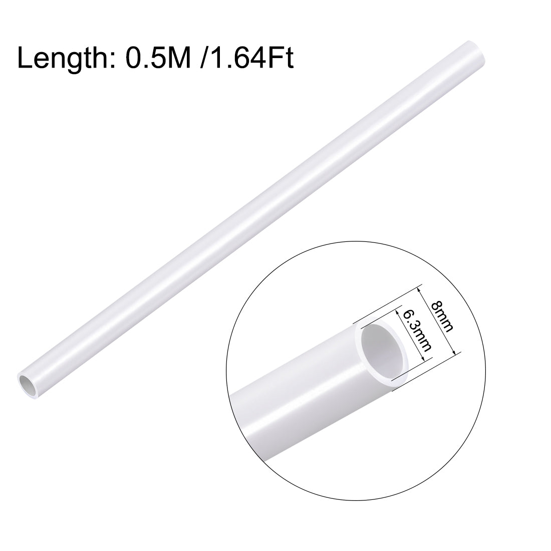 uxcell Uxcell Model Round Tubing,8mm Diameter,0.5M/1.64Ft Length,for Architectural Model Layout Making Materials