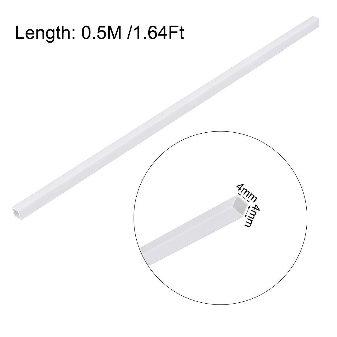 uxcell Uxcell Model Square Tubing,4mm x 4mm,0.5M/1.64Ft Length,for Architectural Model Layout Making Materials,4pcs