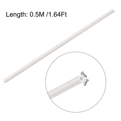 Harfington ABS Model Square Tubing,2mm x 2mm,0.5M/1.64Ft Length,for Architectural Model Layout Making Materials,10pcs