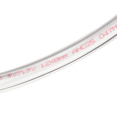 Harfington Pneumatic Hose Tubing,12mm OD 8mm ID,Polyurethane PU Air Hose Pipe Tube,1 Meter 3.28ft,Transparent