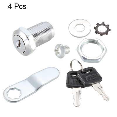 Harfington Cam Lock 30mm Cylinder Length Fit on Max 7/8-inch Panel Keyed Different 4Pcs