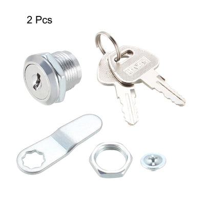 Harfington Cam Locks 16mm Cylinder Length Fit on Max 5/16-inch Panel Keyed Different 2Pcs