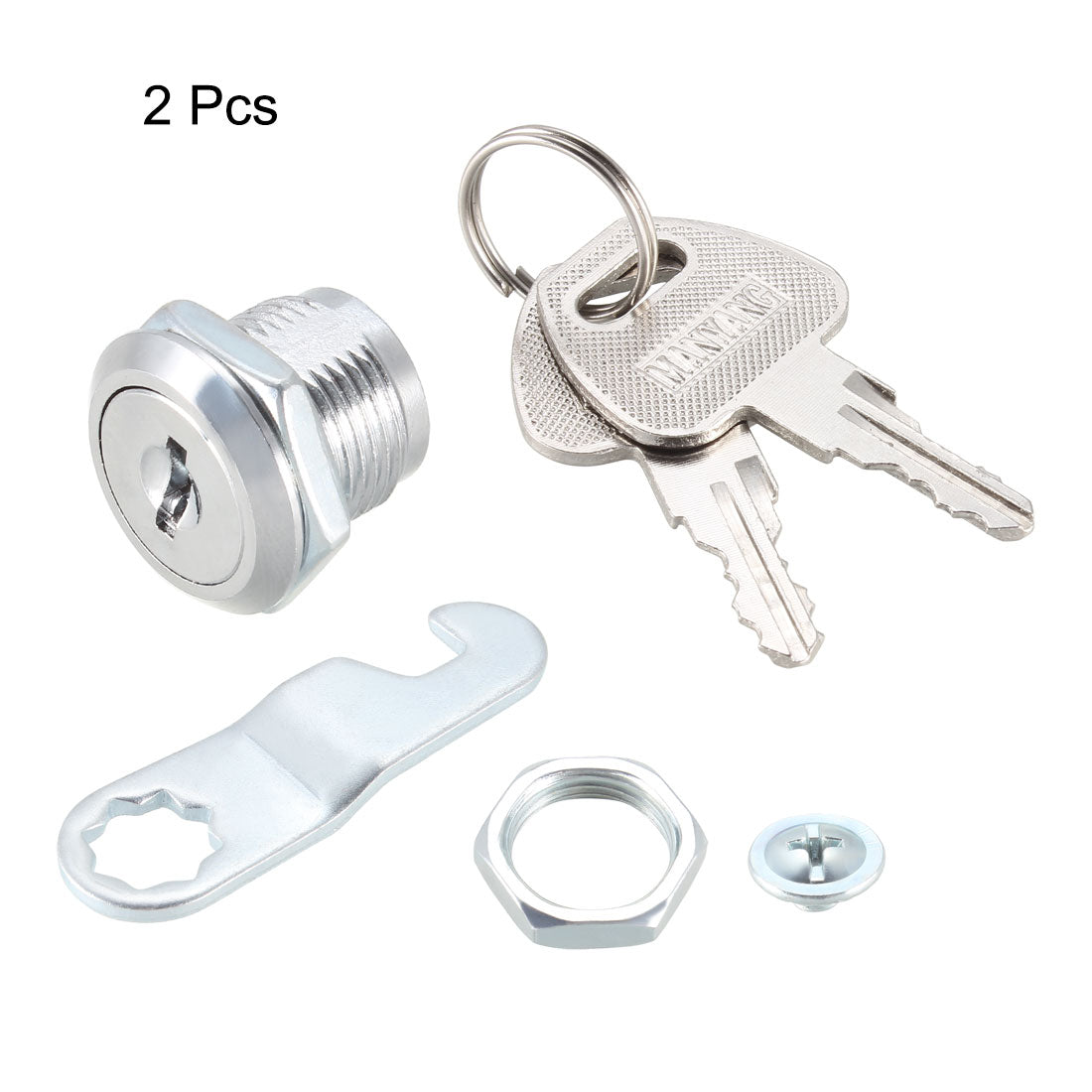 Harfington Cam Locks 20mm Cylinder Length for Max 1/2-inch Panel Keyed Different 2Pcs