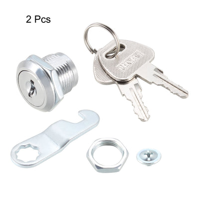 Harfington Cam Locks 20mm Cylinder Length for Max 1/2-inch Panel Keyed Different 2Pcs