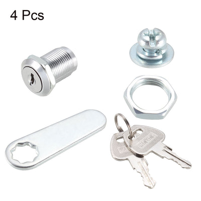 Harfington Cam Locks 25mm Cylinder Length Fits Max 5/8-inch Panel Keyed Different 4Pcs