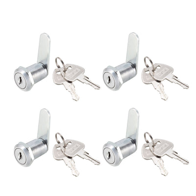 Harfington Cam Locks 25mm Cylinder Length Fits Max 5/8-inch Panel Keyed Different 4Pcs