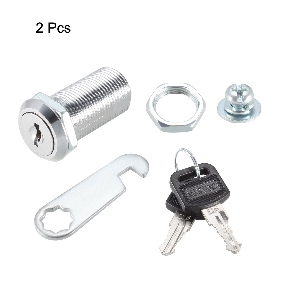Harfington Cam Lock 35mm Cylinder Length Fit Max 30mm Panel Keyed Different 2Pcs
