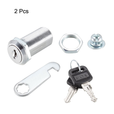 Harfington Cam Lock 35mm Cylinder Length Fit Max 30mm Panel Keyed Different 2Pcs