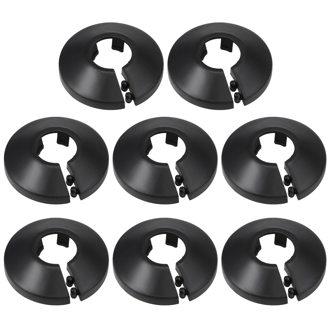 Harfington 16mm Pipe Cover Decoration PP Plastic Water Pipe Escutcheon Black 8pcs