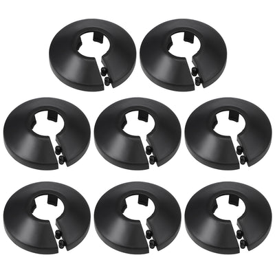 Harfington 16mm Pipe Cover Decoration PP Plastic Water Pipe Escutcheon Black 8pcs