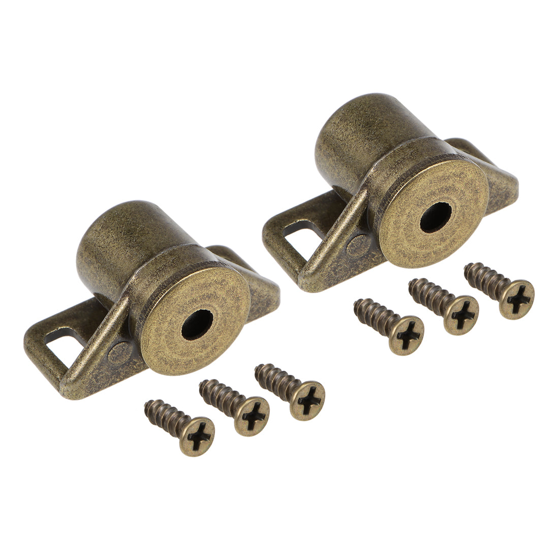 Harfington Cabinet Door Magnetic Latch Catch Zinc Alloy with Screws Bronze Tone 2pcs