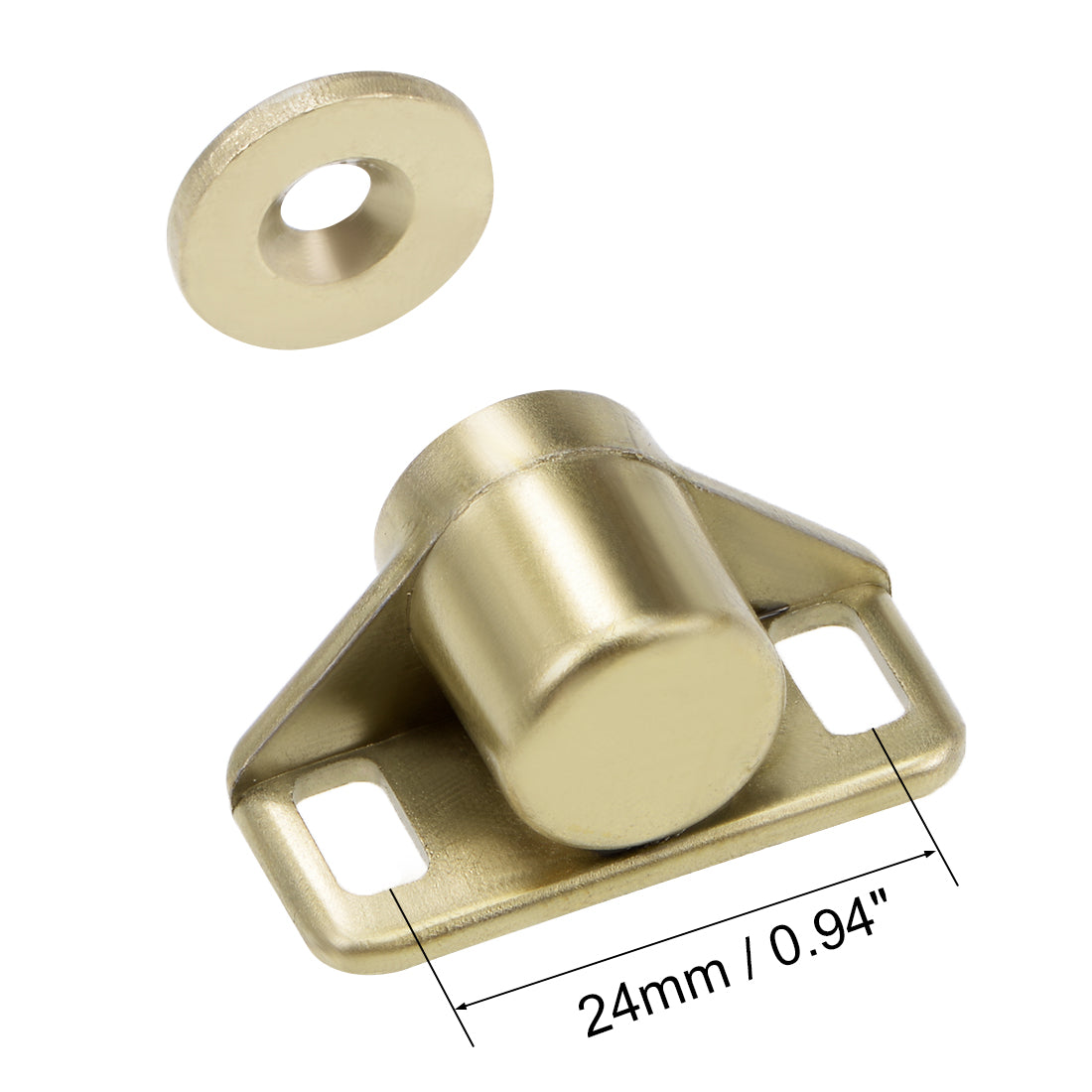 Harfington Cabinet Door Magnetic Latch Catch Zinc Alloy with Screws Gold Tone 4pcs