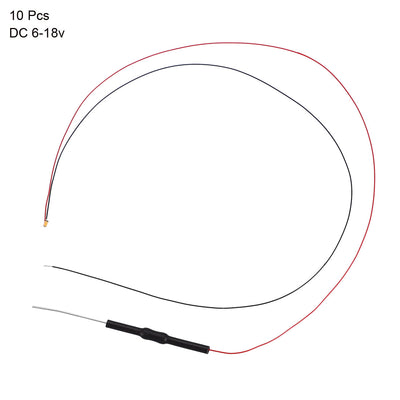 Harfington Uxcell 10pcs Prewired 0603 Warm White Surface Mounted Devices LED Light DC 6-18V with Resistor