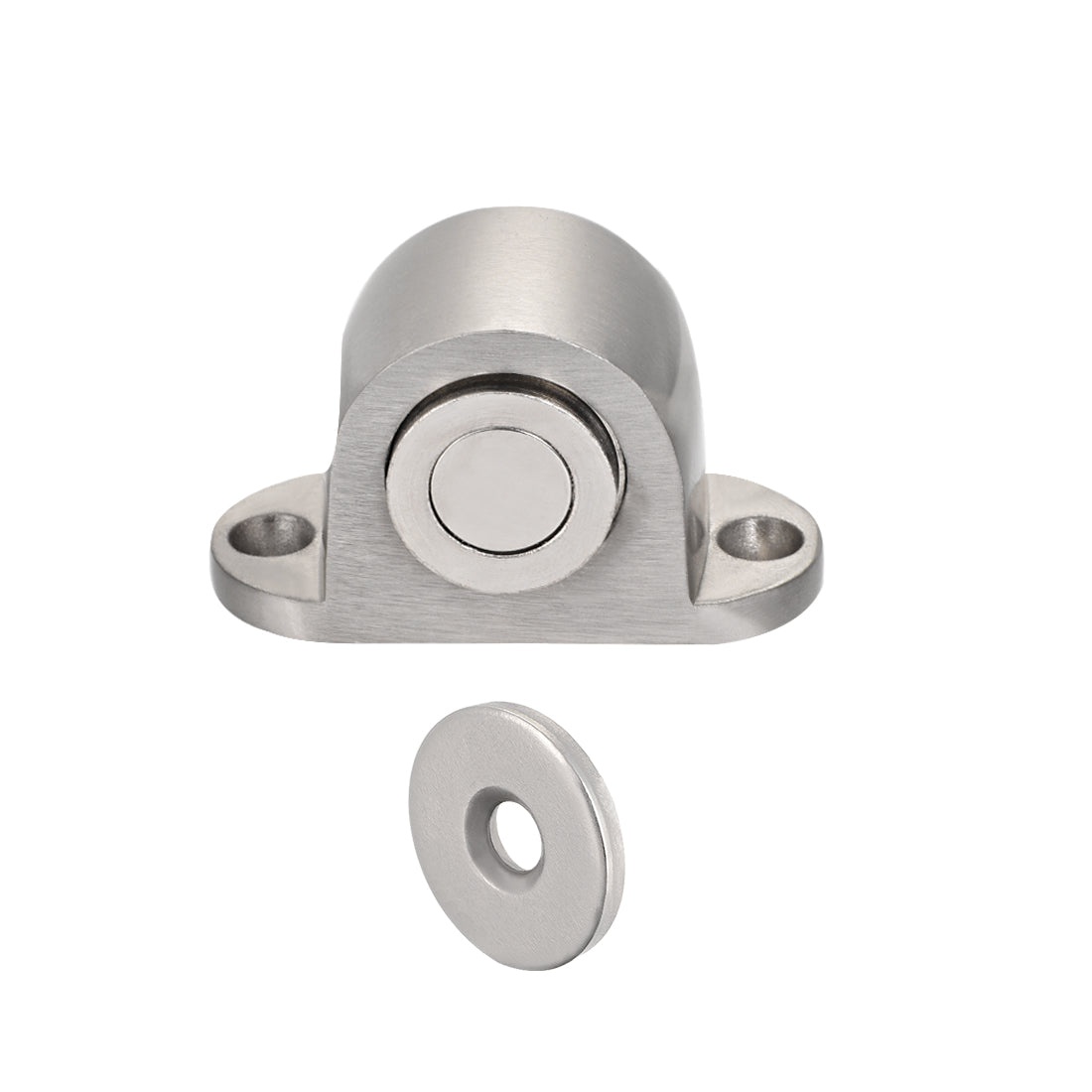 uxcell Uxcell Magnetic Door Stop Catch Brushed Door Stopper Floor Mount Zinc Alloy Silver Tone 3pcs