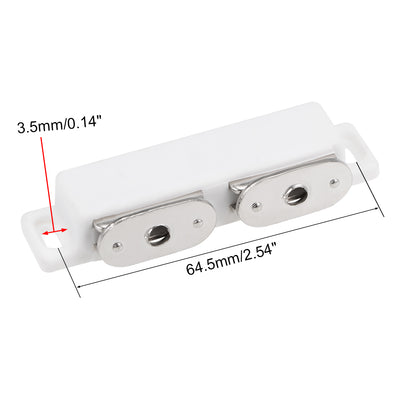 Harfington Uxcell Double Magnetic Latches Catch for Cabinet Door Cupboard 3" Long White
