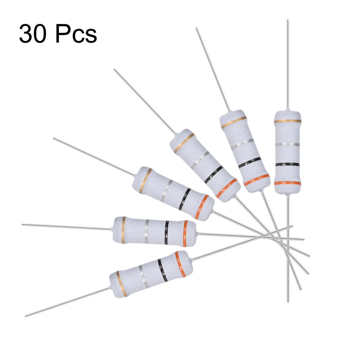 uxcell Uxcell 30pcs 2W 2 Watt Metal Oxide Film Resistor Axile Lead 0.3 Ohm ±5% Tolerance