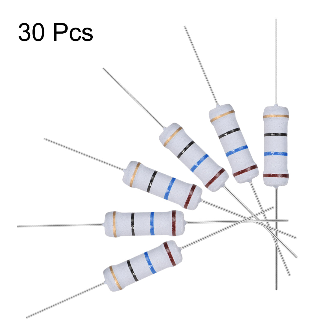 uxcell Uxcell 30pcs 2W 2 Watt Metal Oxide Film Resistor Lead 16 Ohm ±5% Tolerance
