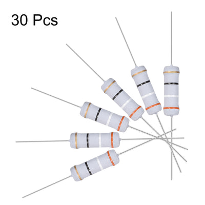 Harfington Uxcell 30pcs 2W 2 Watt Metal Oxide Film Resistor Axile Lead 39 Ohm ±5% Tolerance